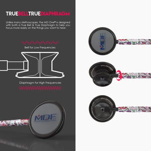 MDF® MD One® Stainless Steel Dual Head Stethoscope (MDF777) - BlackOut and Sugar Skull
