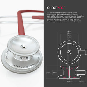 MDF® MD One® Stainless Steel Dual Head Stethoscope (MDF777) - Burgundy