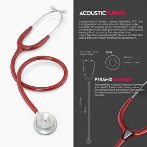 MDF® MD One® Stainless Steel Dual Head Stethoscope (MDF777) - Burgundy