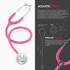 MDF® MD One® Stainless Steel Dual Head Stethoscope (MDF777) - Fuchsia