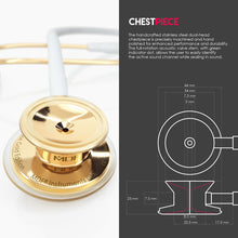 Load image into Gallery viewer, MDF® MD One® Stainless Steel Dual Head Stethoscope (MDF777) - Gold and White
