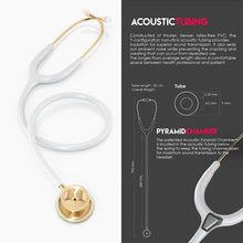 Load image into Gallery viewer, MDF® MD One® Stainless Steel Dual Head Stethoscope (MDF777) - Gold and White
