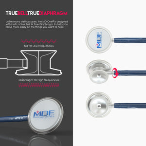 MDF® MD One® Stainless Steel Dual Head Stethoscope (MDF777) - Navy Blue