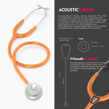 Load image into Gallery viewer, MDF® MD One® Stainless Steel Dual Head Stethoscope (MDF777) - Orange
