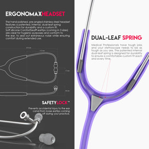 MDF® MD One® Stainless Steel Dual Head Stethoscope (MDF777) - Pastel Purple
