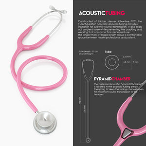 MDF® MD One® Stainless Steel Dual Head Stethoscope (MDF777) - Pink