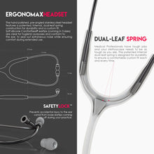 Load image into Gallery viewer, MDF® MD One® Stainless Steel Dual Head Stethoscope - Perle Noire and White
