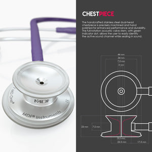 MDF® MD One® Stainless Steel Dual Head Stethoscope (MDF777) - Purple