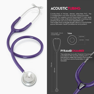 MDF® MD One® Stainless Steel Dual Head Stethoscope (MDF777) - Purple