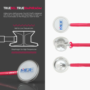 MDF® MD One® Stainless Steel Dual Head Stethoscope (MDF777) - Raspberry