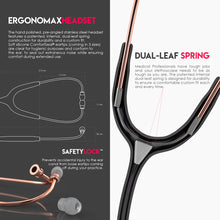 Load image into Gallery viewer, MDF® MD One® Stainless Steel Dual Head Stethoscope (MDF777) - Rose Gold and Black
