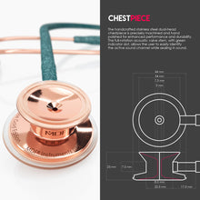 Load image into Gallery viewer, MDF® MD One® Stainless Steel Dual Head Stethoscope (MDF777) - Rose Gold and Green Glitter
