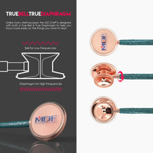 Load image into Gallery viewer, MDF® MD One® Stainless Steel Dual Head Stethoscope (MDF777) - Rose Gold and Green Glitter
