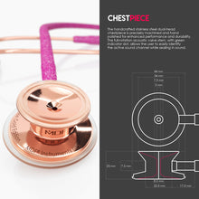 Load image into Gallery viewer, MDF® MD One® Stainless Steel Dual Head Stethoscope (MDF777) - Rose Gold and Pink Glitter
