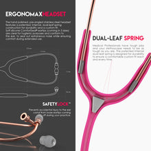 Load image into Gallery viewer, MDF® MD One® Stainless Steel Dual Head Stethoscope (MDF777) - Rose Gold and Pink Glitter
