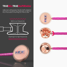 Load image into Gallery viewer, MDF® MD One® Stainless Steel Dual Head Stethoscope (MDF777) - Rose Gold and Pink Glitter

