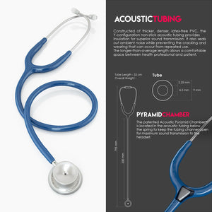 MDF® MD One® Stainless Steel Dual Head Stethoscope (MDF777) - Royal Blue