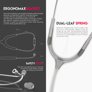 MDF® MD One® Stainless Steel Dual Head Stethoscope (MDF777) - White