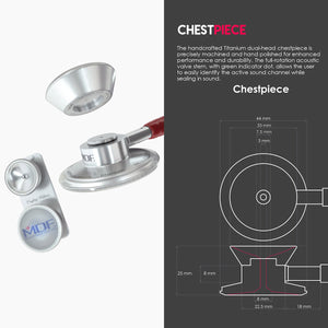 MDF® MD One® Epoch Titanium Stethoscope (MDF777DT) - Burgundy