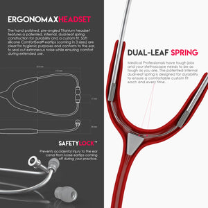 MDF® MD One® Epoch Titanium Stethoscope (MDF777DT) - Burgundy