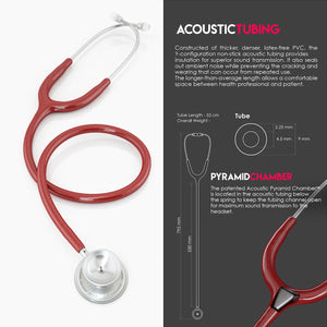 MDF® MD One® Epoch Titanium Stethoscope (MDF777DT) - Burgundy
