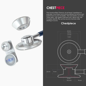 MDF® MD One® Epoch Titanium Stethoscope (MDF777DT) - Navy Blue