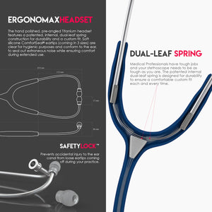 MDF® MD One® Epoch Titanium Stethoscope (MDF777DT) - Navy Blue