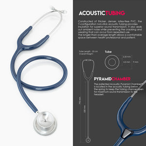 MDF® MD One® Epoch Titanium Stethoscope (MDF777DT) - Navy Blue