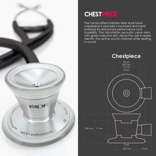 Load image into Gallery viewer, MDF® Classic Cardiology Dual Head Stethoscope with Stainless Steel Chestpiece and Headset (MDF797) - Black
