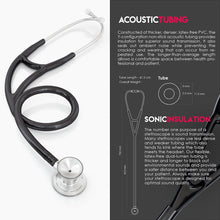 Load image into Gallery viewer, MDF® Classic Cardiology Dual Head Stethoscope with Stainless Steel Chestpiece and Headset (MDF797) - Black
