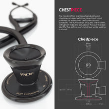 Load image into Gallery viewer, MDF® Classic Cardiology Dual Head Stethoscope with Stainless Steel Chestpiece and Headset (MDF797) - BlackOut
