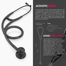 Load image into Gallery viewer, MDF® Classic Cardiology Dual Head Stethoscope with Stainless Steel Chestpiece and Headset (MDF797) - BlackOut and Black Glitter
