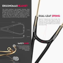 Load image into Gallery viewer, MDF® Classic Cardiology Dual Head Stethoscope with Stainless Steel Chestpiece and Headset (MDF797) - Gold and Black Glitter
