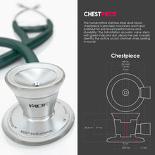 Load image into Gallery viewer, MDF® Classic Cardiology Dual Head Stethoscope with Stainless Steel Chestpiece and Headset (MDF797) - Green
