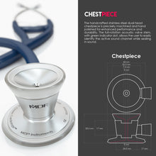 Load image into Gallery viewer, MDF® Classic Cardiology Dual Head Stethoscope with Stainless Steel Chestpiece and Headset (MDF797) - Navy Blue
