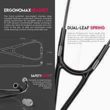 Load image into Gallery viewer, MDF® Classic Cardiology Dual Head Stethoscope with Stainless Steel Chestpiece and Headset (MDF797) - Perle Noire and Black
