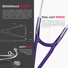 Load image into Gallery viewer, MDF® Classic Cardiology Dual Head Stethoscope with Stainless Steel Chestpiece and Headset (MDF797) - Purple
