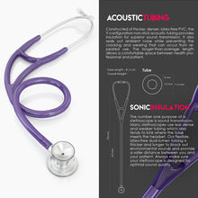 Load image into Gallery viewer, MDF® Classic Cardiology Dual Head Stethoscope with Stainless Steel Chestpiece and Headset (MDF797) - Purple
