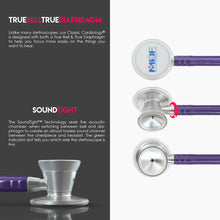 Load image into Gallery viewer, MDF® Classic Cardiology Dual Head Stethoscope with Stainless Steel Chestpiece and Headset (MDF797) - Purple
