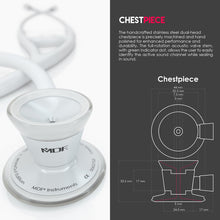 Load image into Gallery viewer, MDF® Classic Cardiology Dual Head Stethoscope with Stainless Steel Chestpiece and Headset (MDF797) - WhiteOut and White

