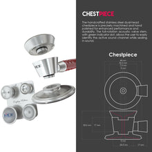 Load image into Gallery viewer, MDF® ProCardial® C3 Cardiology Stainless Steel Dual Head Stethoscope with Adult, Pediatric, and Infant-Neonatal Convertible Chestpiece (MDF797CC) - Burgundy
