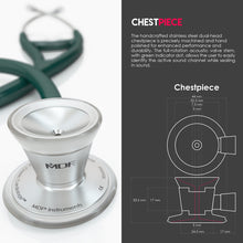Load image into Gallery viewer, MDF® ProCardial® C3 Cardiology Stainless Steel Dual Head Stethoscope with Adult, Pediatric, and Infant-Neonatal Convertible Chestpiece (MDF797CC) - Emerald Green
