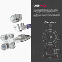 Load image into Gallery viewer, MDF® ProCardial® C3 Cardiology Stainless Steel Dual Head Stethoscope with Adult, Pediatric, and Infant-Neonatal Convertible Chestpiece (MDF797CC) - Purple
