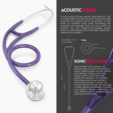 Load image into Gallery viewer, MDF® ProCardial® C3 Cardiology Stainless Steel Dual Head Stethoscope with Adult, Pediatric, and Infant-Neonatal Convertible Chestpiece (MDF797CC) - Purple

