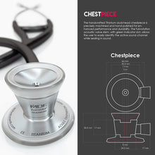 Load image into Gallery viewer, MDF® ProCardial® C3 Cardiology Titanium Dual Head Stethoscope with Adult, Pediatric, and Infant-Neonatal Convertible Chestpiece (MDF797CCT) - Black
