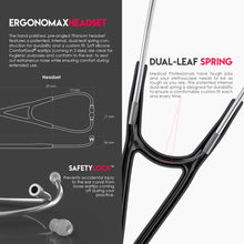 Load image into Gallery viewer, MDF® ProCardial® C3 Cardiology Titanium Dual Head Stethoscope with Adult, Pediatric, and Infant-Neonatal Convertible Chestpiece (MDF797CCT) - Black
