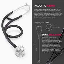 Load image into Gallery viewer, MDF® ProCardial® C3 Cardiology Titanium Dual Head Stethoscope with Adult, Pediatric, and Infant-Neonatal Convertible Chestpiece (MDF797CCT) - Black
