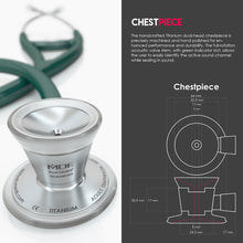 Load image into Gallery viewer, MDF® ProCardial® C3 Cardiology Titanium Dual Head Stethoscope with Adult, Pediatric, and Infant-Neonatal Convertible Chestpiece (MDF797CCT) - Emerald Green
