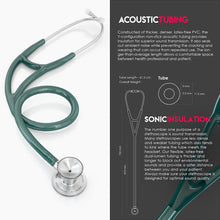Load image into Gallery viewer, MDF® ProCardial® C3 Cardiology Titanium Dual Head Stethoscope with Adult, Pediatric, and Infant-Neonatal Convertible Chestpiece (MDF797CCT) - Emerald Green
