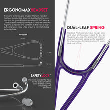 Load image into Gallery viewer, MDF® ProCardial® C3 Cardiology Titanium Dual Head Stethoscope with Adult, Pediatric, and Infant-Neonatal Convertible Chestpiece (MDF797CCT) - Purple
